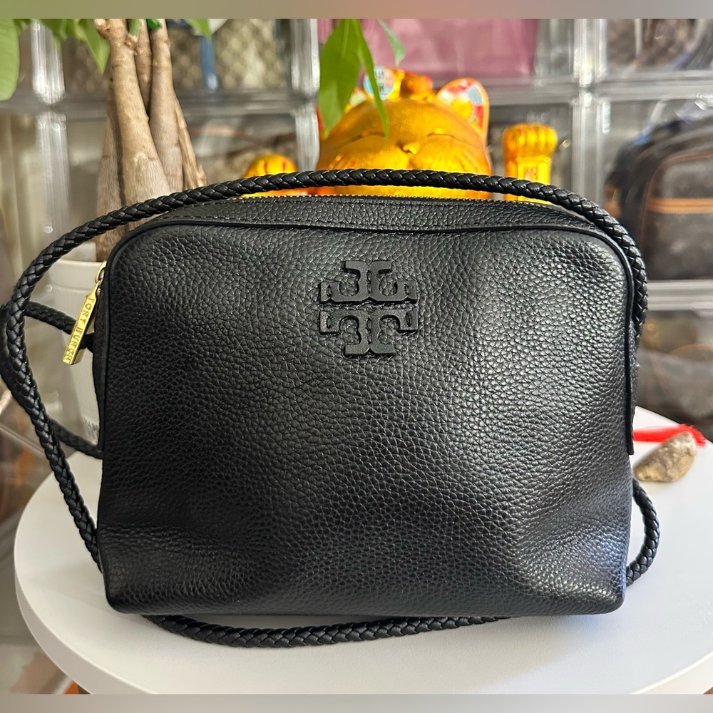 Tory Burch Taylor Black Leather Crossbody camera bag